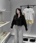 Áo khoác mangto dáng croptop chất kaki Hàn trẻ trung mẫu mới 2025
