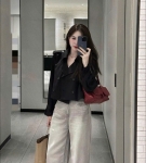 Áo khoác mangto dáng croptop chất kaki Hàn trẻ trung mẫu mới 2025